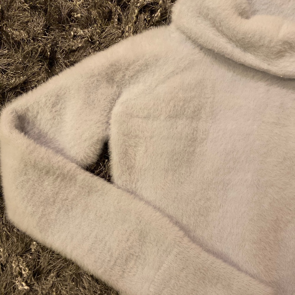 Forever21 Turtle Neck Light Blue Crop Top Sweater